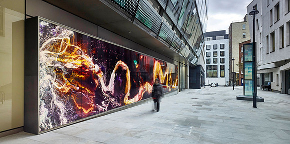 Exterior Back Lit PhotoGlassWork, 18m x 3m