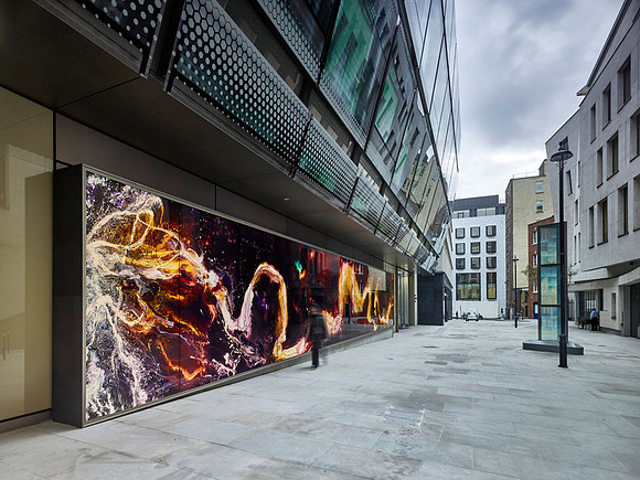 Exterior Back Lit PhotoGlassWork, 18m x 3m