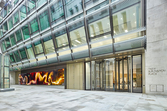 Exterior Back Lit PhotoGlassWork, 18m x 3m
