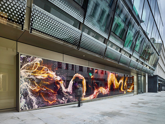 Exterior Back Lit PhotoGlassWork, 18m x 3m