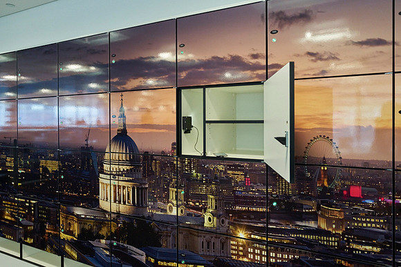 PhotoVinyl on Lockers, for a major financial institution, Canary Wharf, London