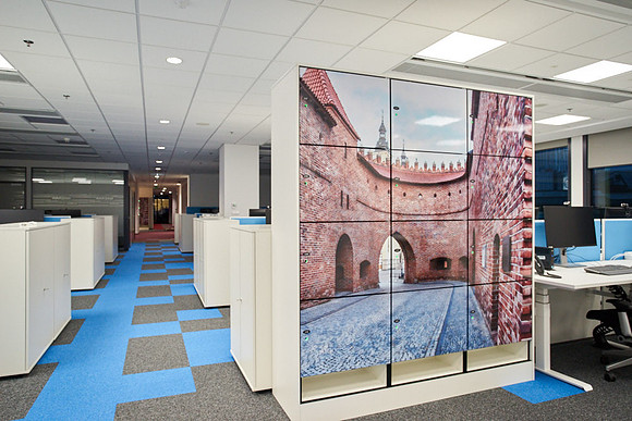 PhotoVinyl on Lockers, for a major financial institution, Warsaw, Poland
