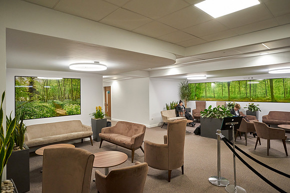 The Alexandra Hospital, Cheadle  PhotoGlassWorks Front Lit in Main Reception, 6 x 1m