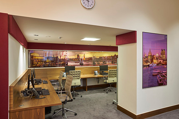 PhotoGlassWorks Front Lit, Hot Desking and Offices, 6 x 0.8m   Savoy Place, London