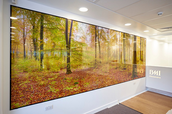 PhotoGlassWorks Front Lit in Outpatients Reception, 5 x 1.8m     The Alexandra Hospital, Cheadle