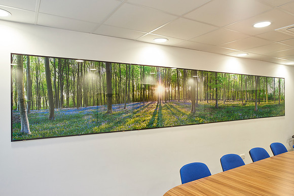 PhotoGlassWorks Front Lit in Meeting Room, 5.4 x 0.9m    The Alexandra Hospital, Cheadle