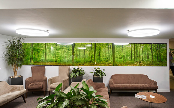 PhotoGlassWorks Front Lit in Main Reception, 6 x 1m    The Alexandra Hospital, Cheadle