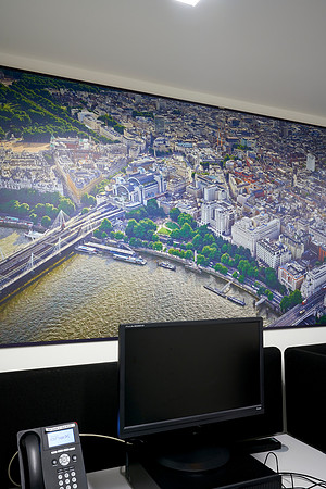 PhotoPanels 2.3m x 1m in Hot Desking Area - Super High Res Aerial Images of London