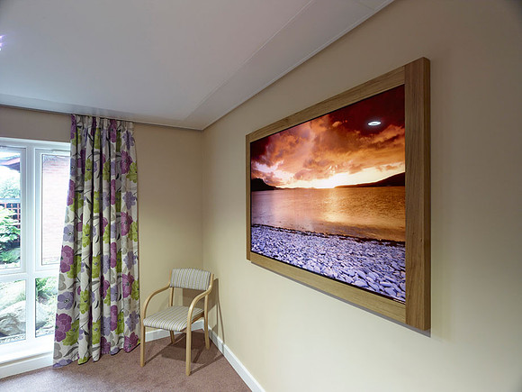 PhotoGlassWorks Back Lit, 1.35m x 0.9m, Oak Frame, Trinity Hospice, Blackpool